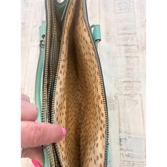 Kate Spade New York Turquoise Leather Satchel Handbag - Picture 8 of 10